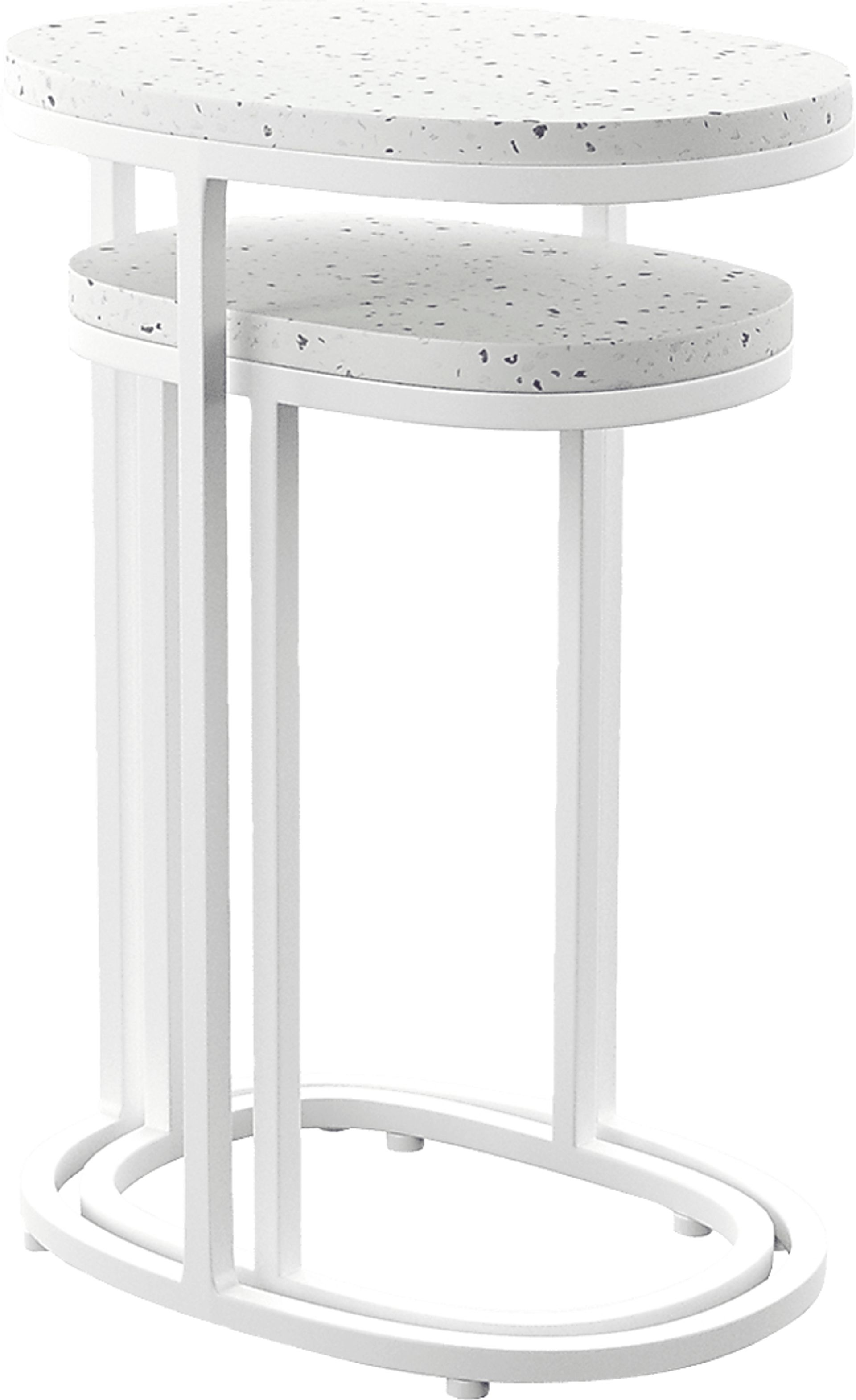 Outdoor Storrington White Nesting Tables Set of 2 - Image 2