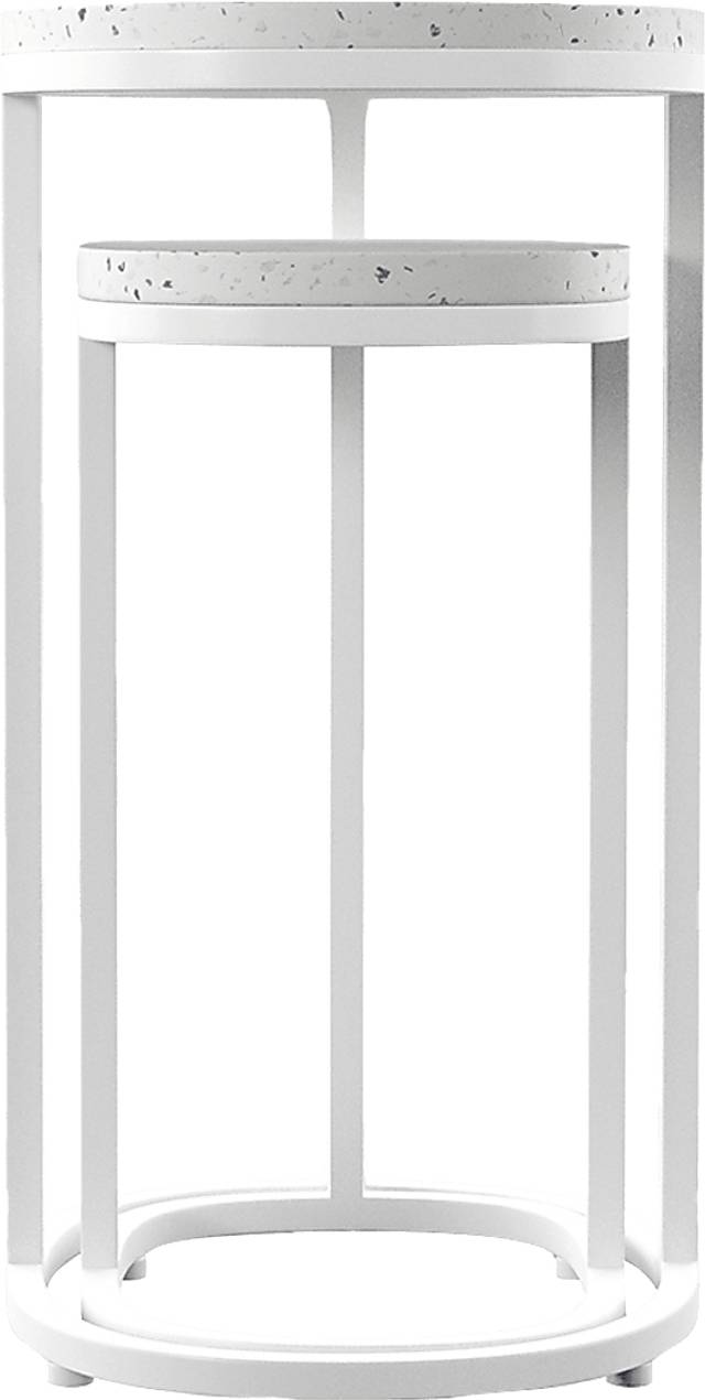 Outdoor Storrington White Nesting Tables Set of 2 - Thumbnail - Image 4