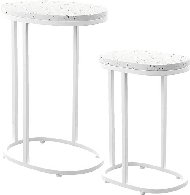 Outdoor Storrington White Nesting Tables Set of 2 - Thumbnail - Image 1