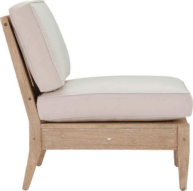Outdoor Takena Beige Armless Chair - Thumbnail - Image 3