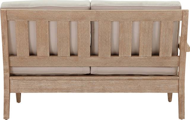 Outdoor Takena Beige Left Loveseat - Thumbnail - Image 3