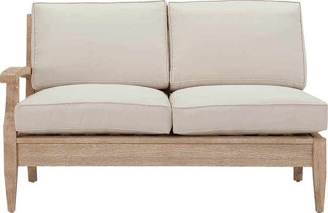 Outdoor Takena Beige Left Loveseat - Thumbnail - Image 1