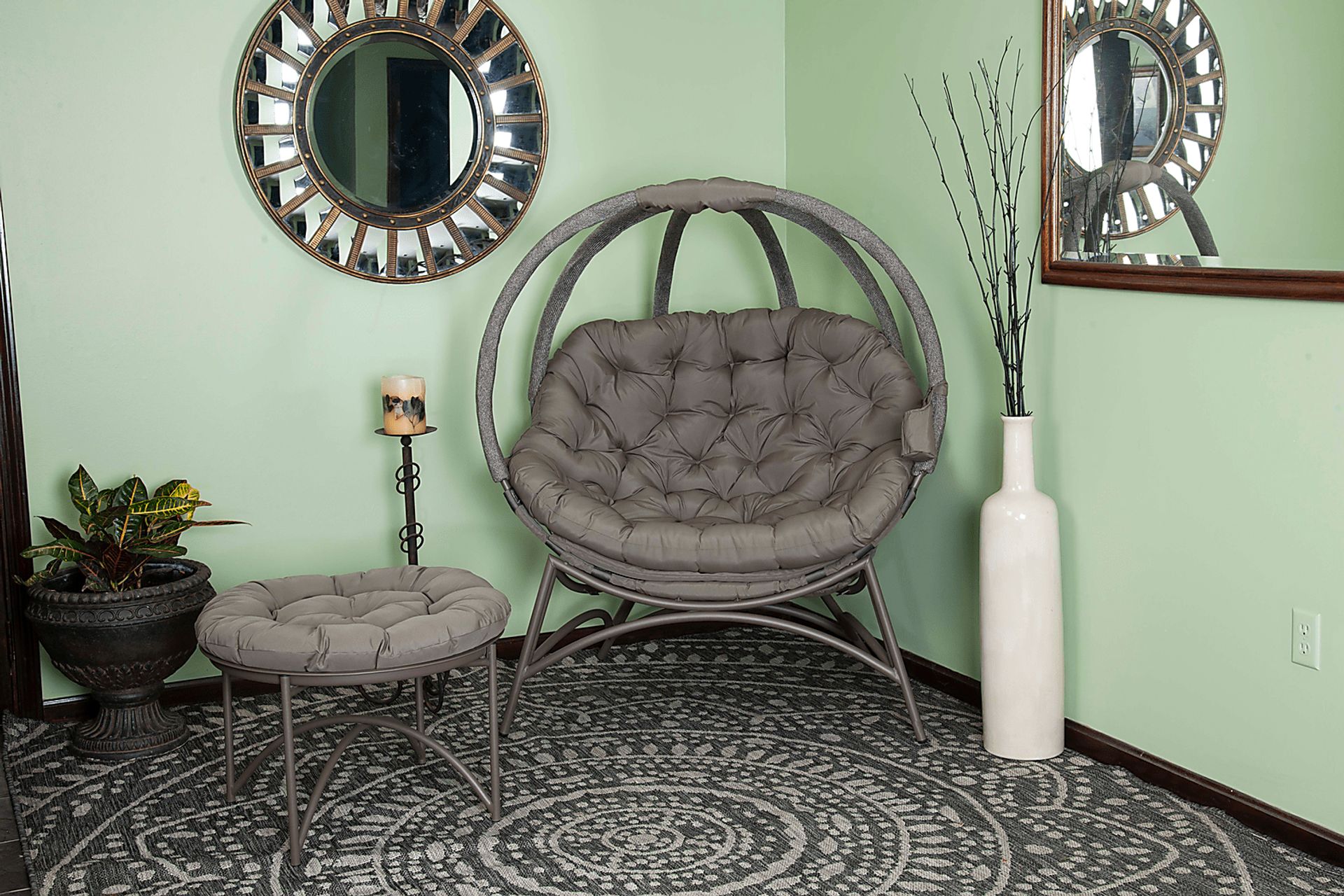 Outdoor Trumbell Beige Accent Chair - Image 2