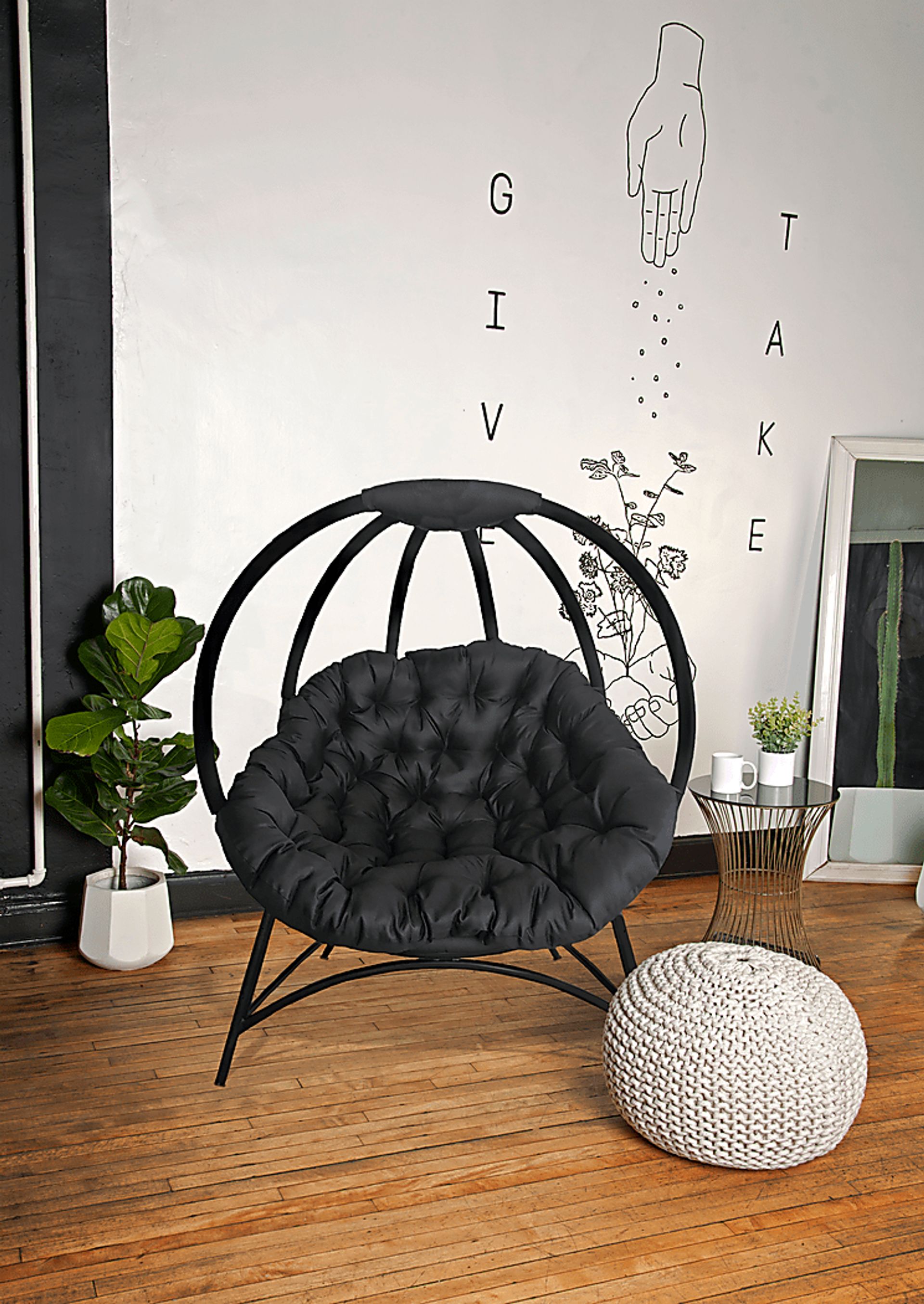 Outdoor Trumbell Black Accent Chair - Image 4