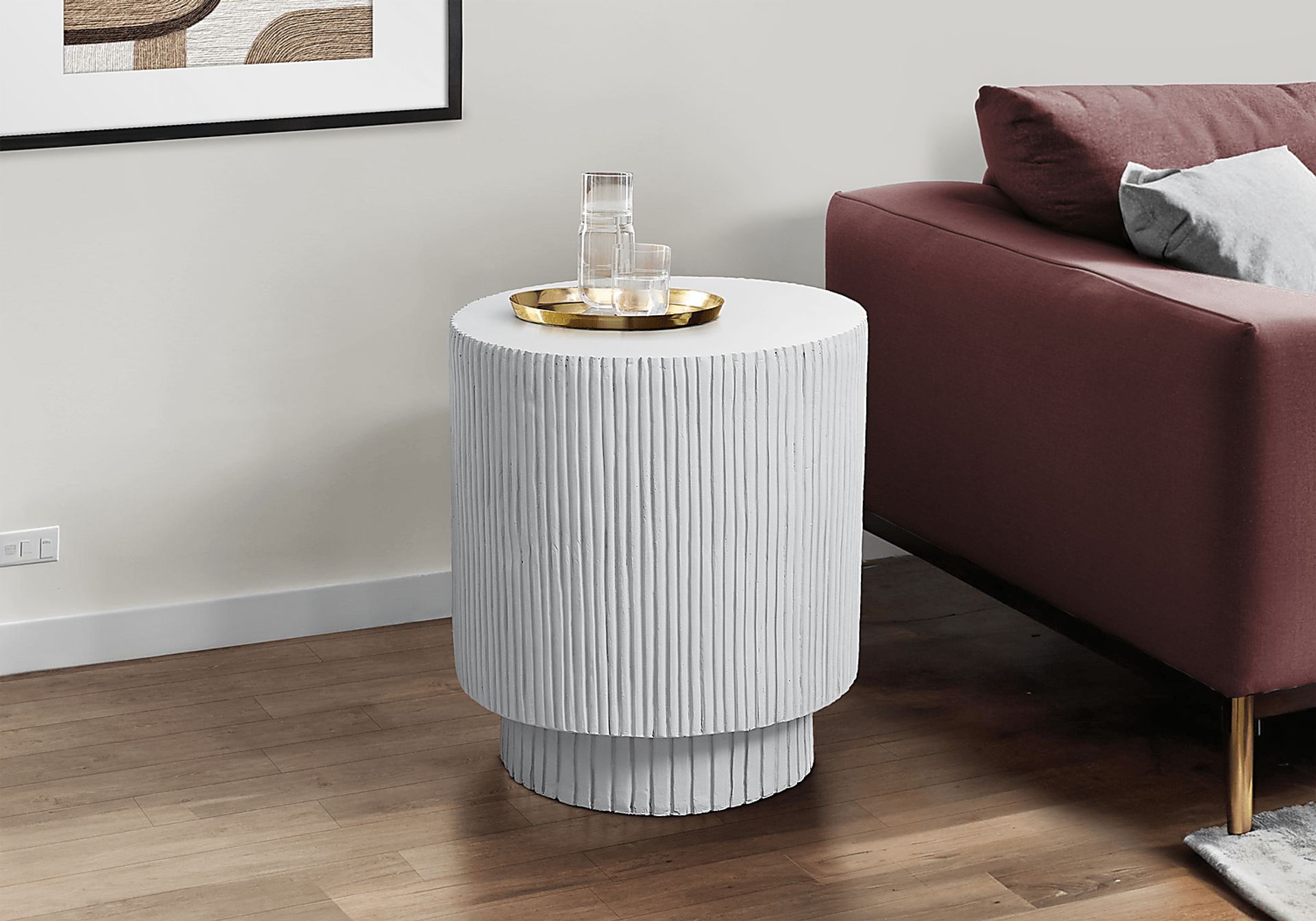 Outdoor Tucany White End Table - Image 3