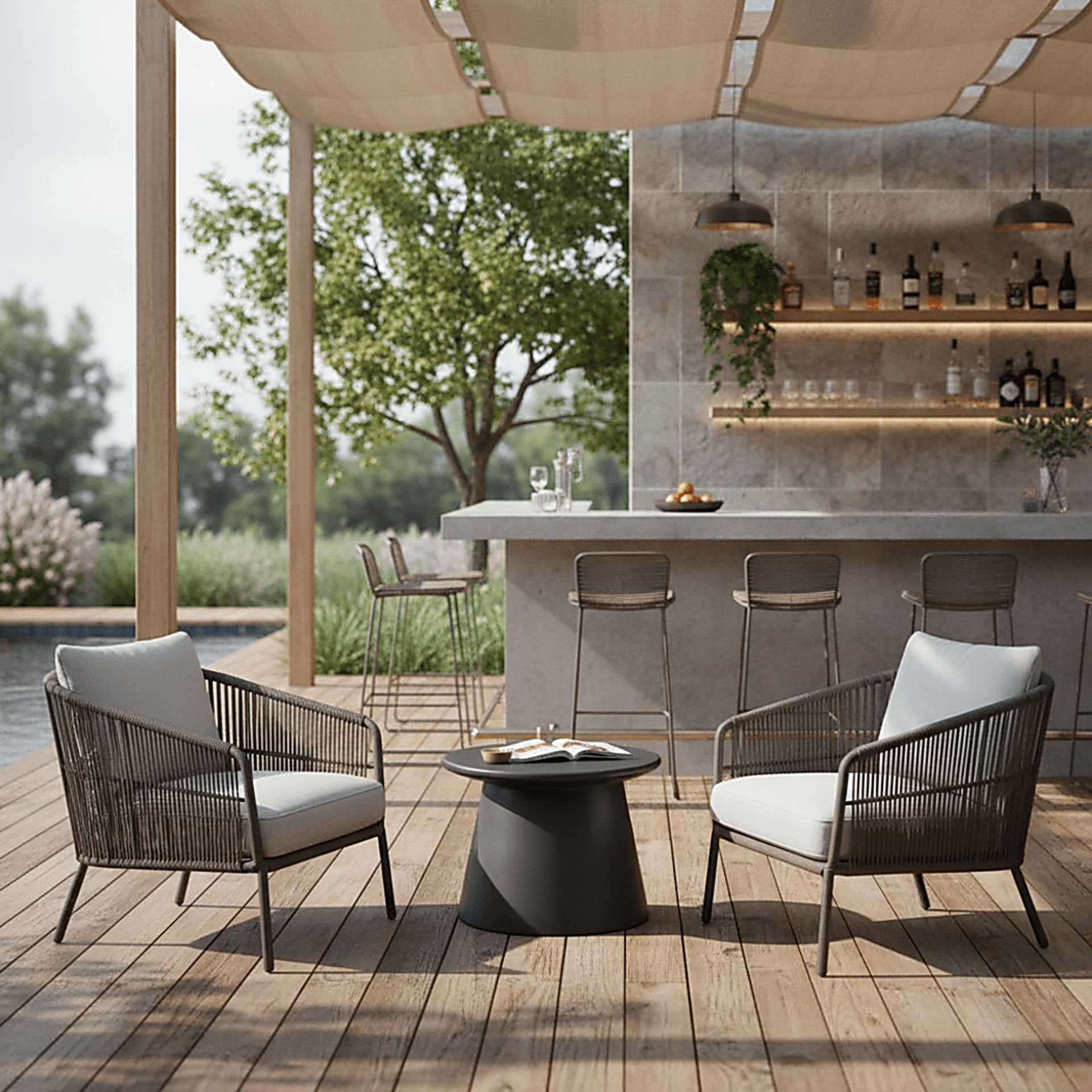 Outdoor Tulda Gray Cocktail Table - Image 2