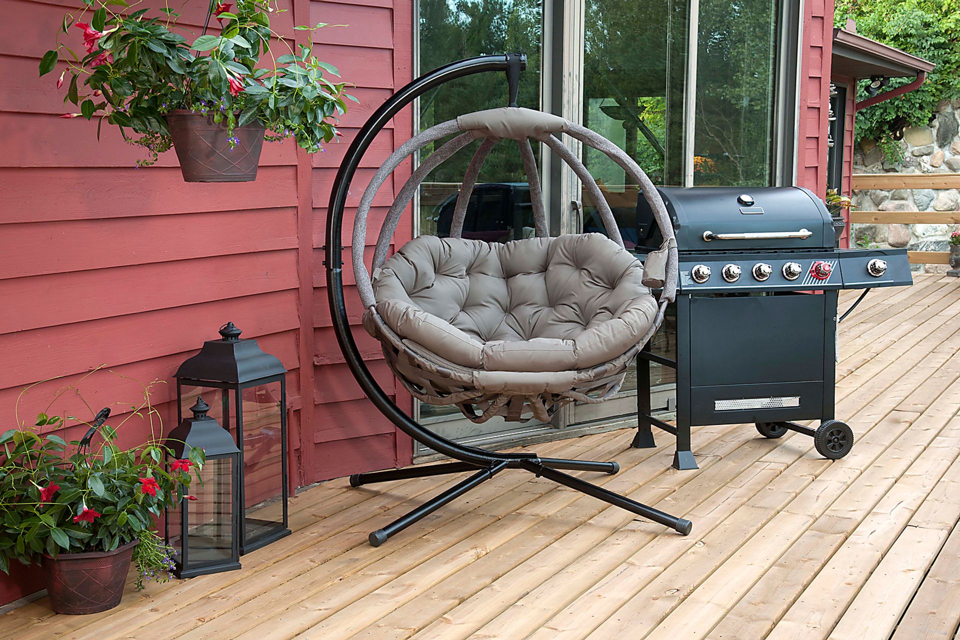 Outdoor Vanderpoel Beige Hanging Chair - Image 2