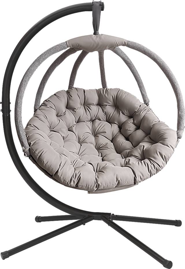 Outdoor Vanderpoel Beige Hanging Chair - Thumbnail - Image 1