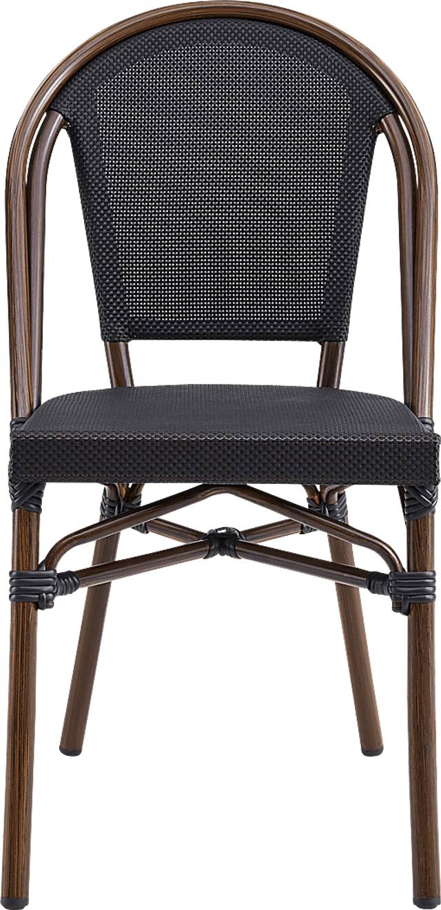 Outdoor Villepigue Black Dining Chair, Set of 2 - Thumbnail - Image 3