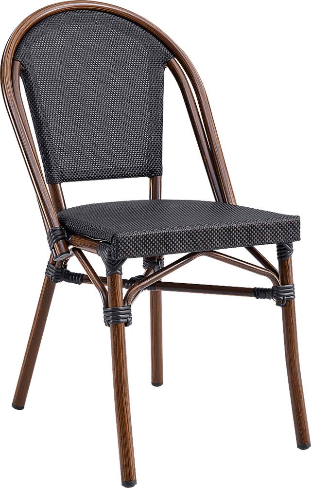 Outdoor Villepigue Black Dining Chair, Set of 2 - Thumbnail - Image 4
