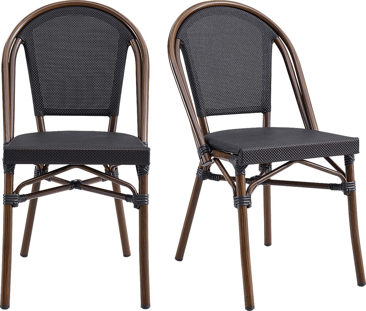 Outdoor Villepigue Black Side Chair, Set of 2