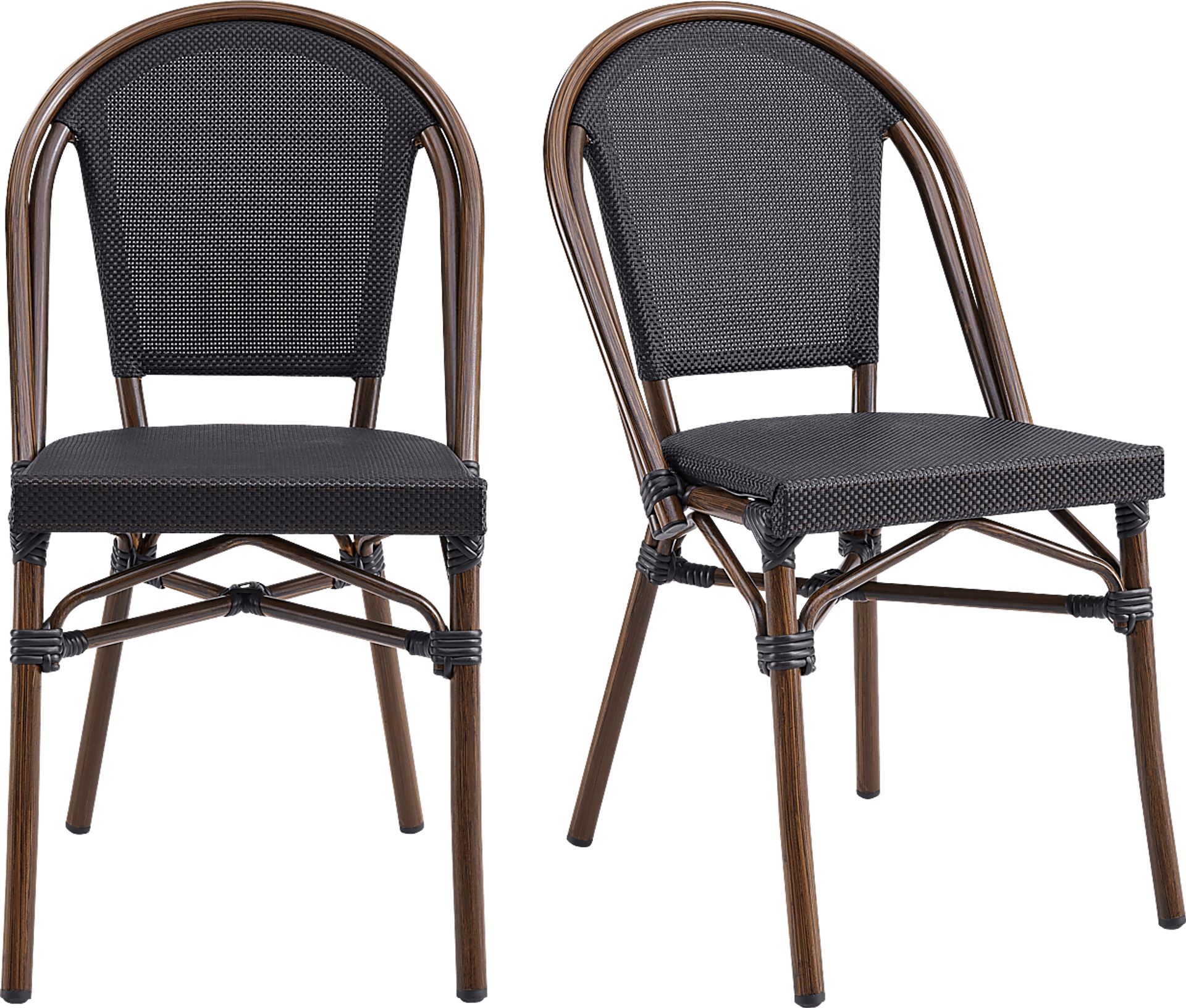 Outdoor Villepigue Black Dining Chair, Set of 2 - Image 1