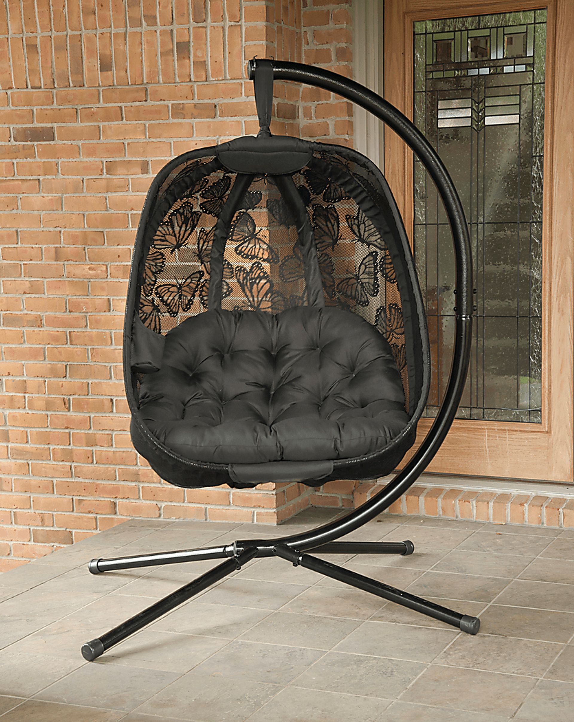 Outdoor Violeto Black Hanging Egg Chair - Image 5