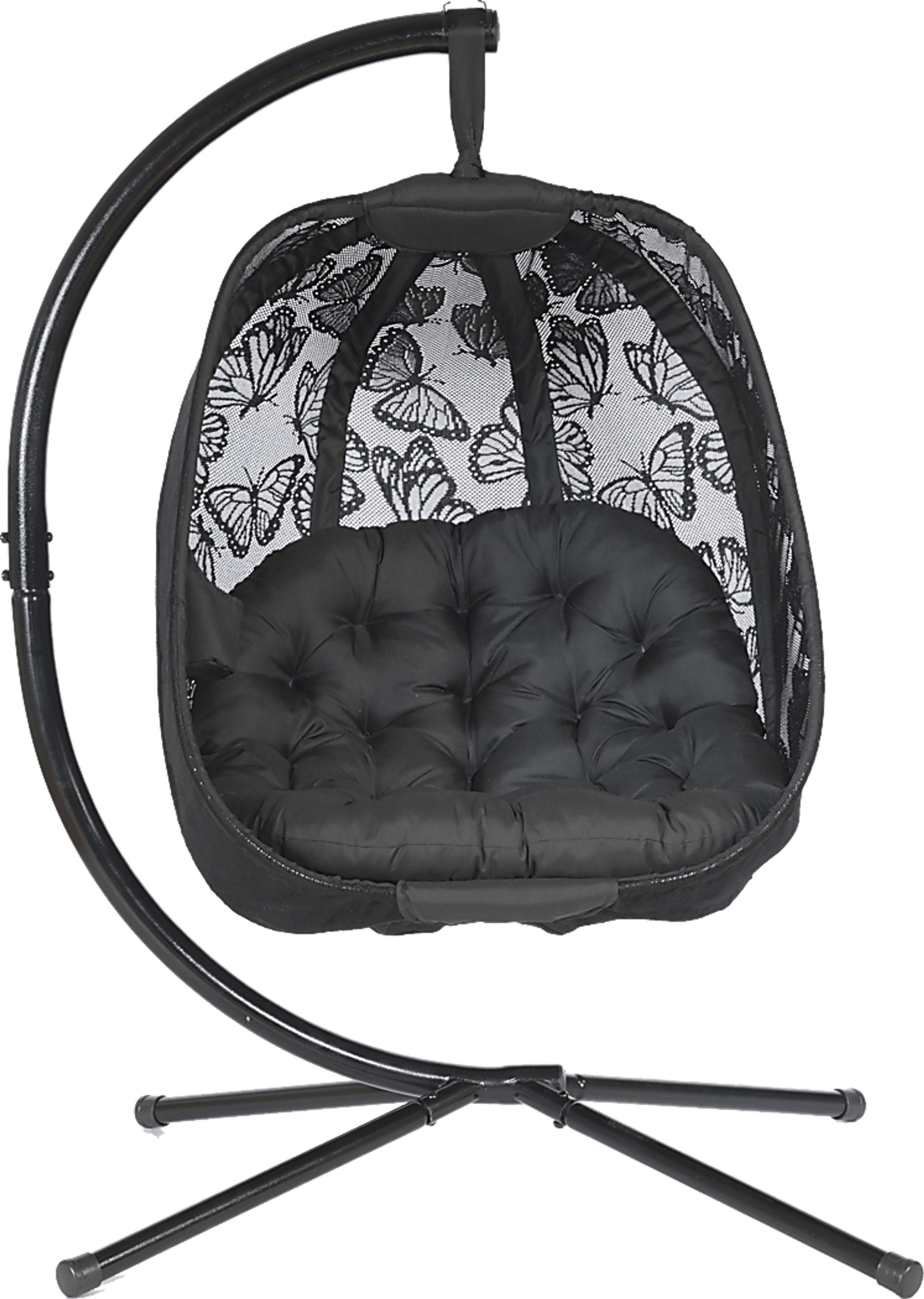 Outdoor Violeto Black Hanging Egg Chair - Image 1