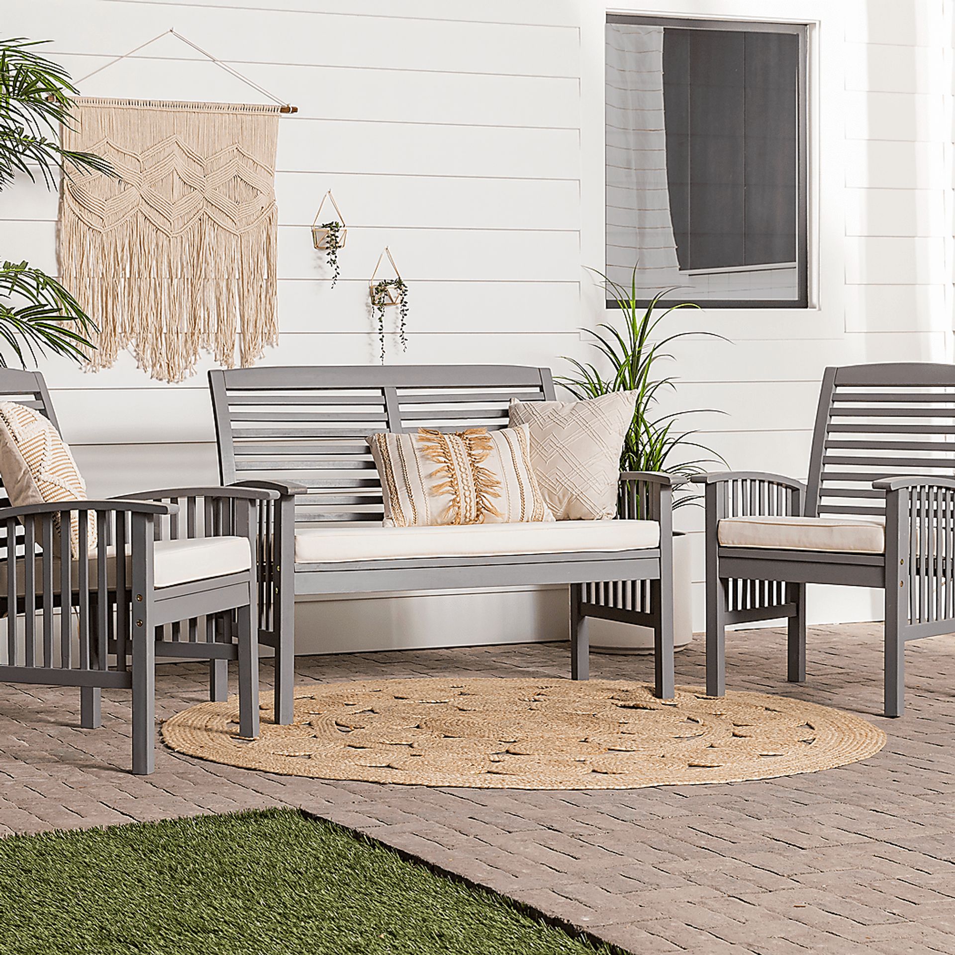Volwood II Gray Acacia Outdoor 3 Pc Seating Set Rooms