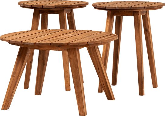 Outdoor Walpine Brown Table Set, Set of 3