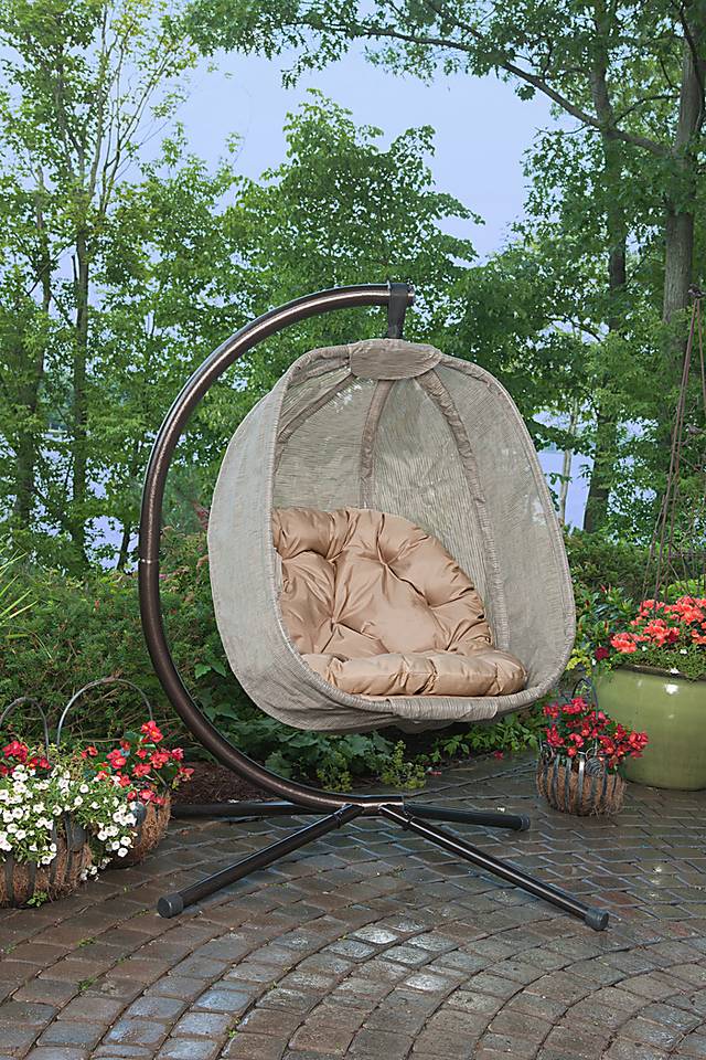 Outdoor Waseca Brown Hanging Chair - Thumbnail - Image 2