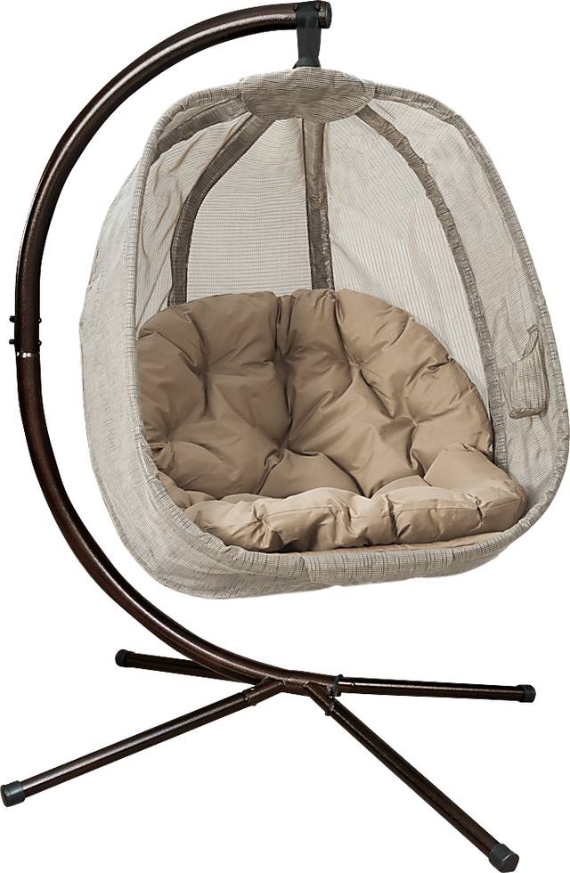 Outdoor Waseca Brown Hanging Chair - Thumbnail - Image 1