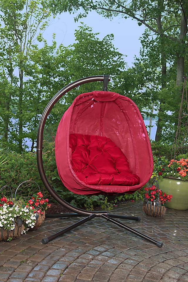 Outdoor Waseca Red Hanging Chair - Thumbnail - Image 2