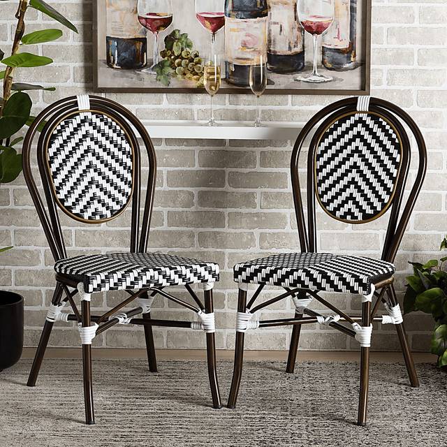 Outdoor Winelaire Black Side Chair Set of 2 - Thumbnail - Image 2
