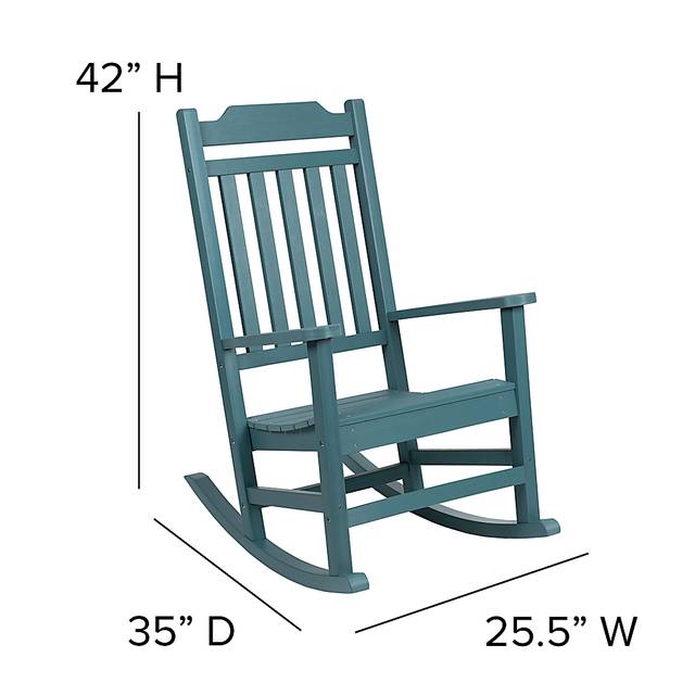 Outdoor Winnie Elle Blue Rocking Chairs and Accent Table - Thumbnail - Image 8