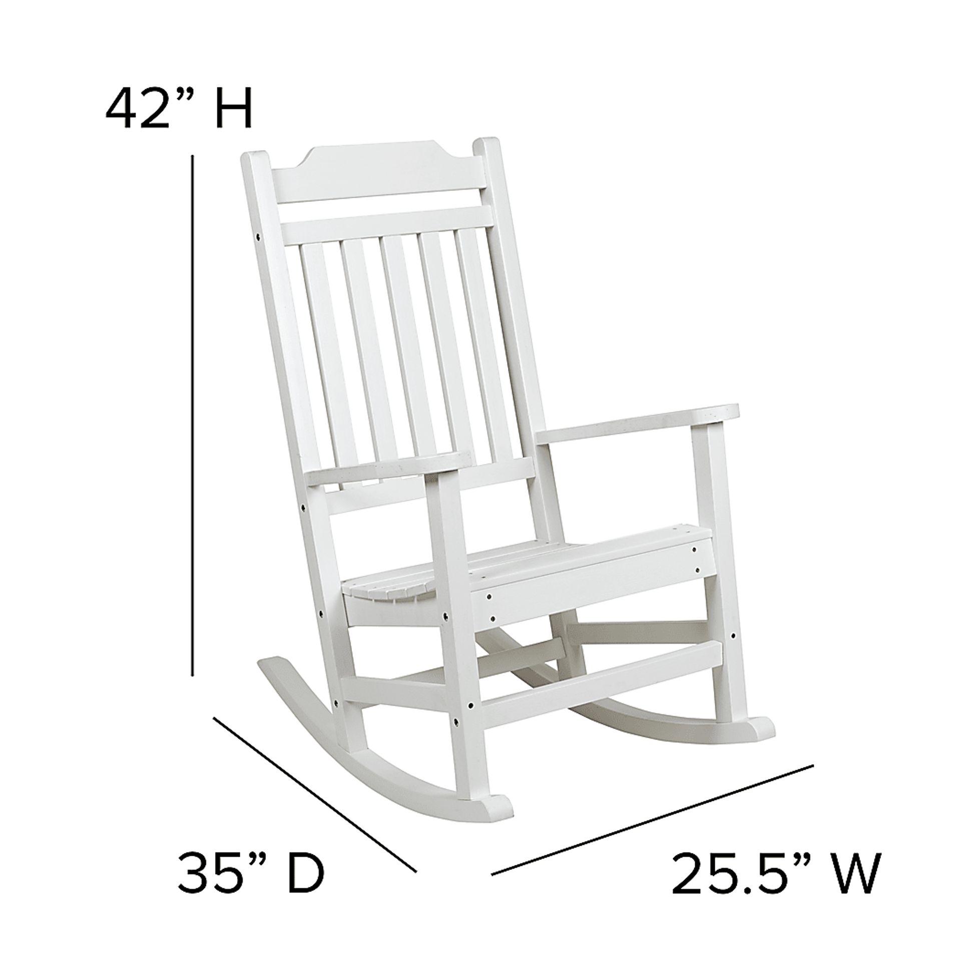Outdoor Winnie Elle White Rocking Chairs and Accent Table - Image 8