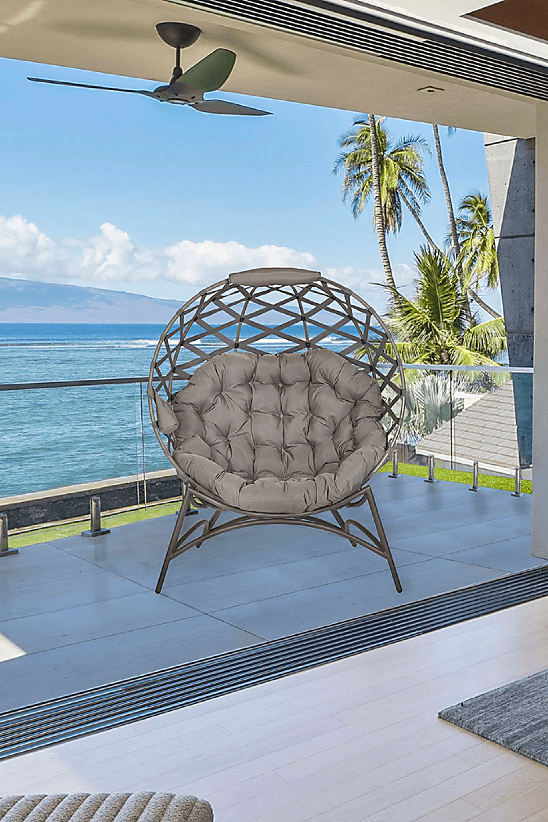 Outdoor Wispwind Beige Accent Chair - Image 11