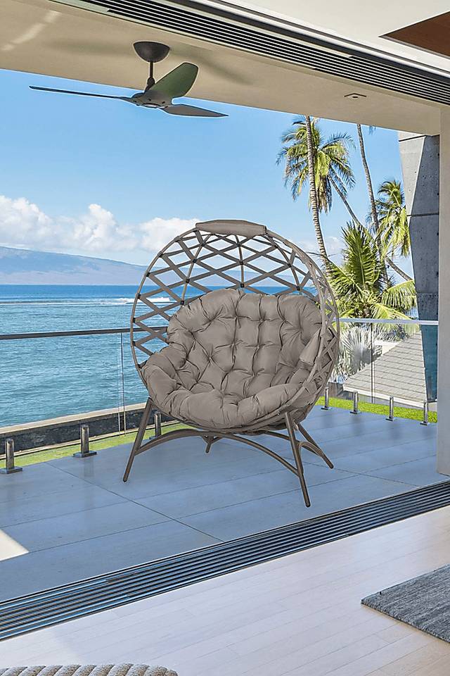 Outdoor Wispwind Beige Accent Chair - Thumbnail - Image 12