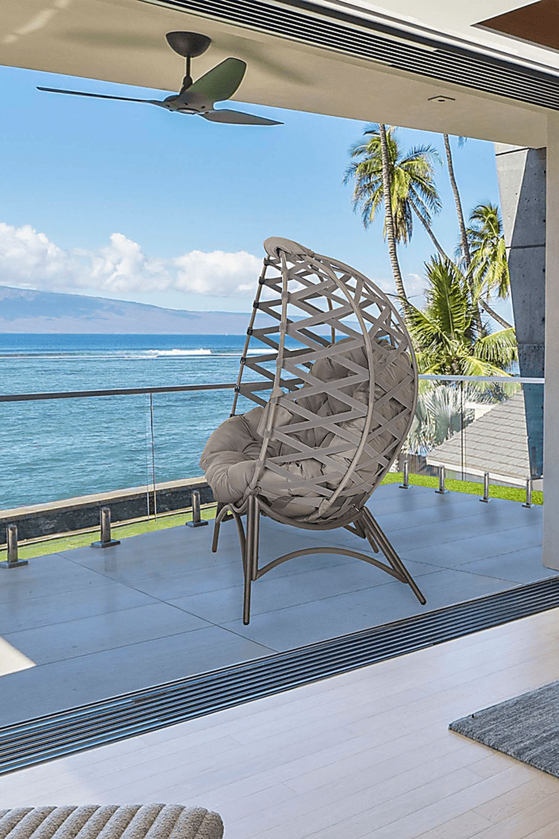 Outdoor Wispwind Beige Accent Chair - Image 13