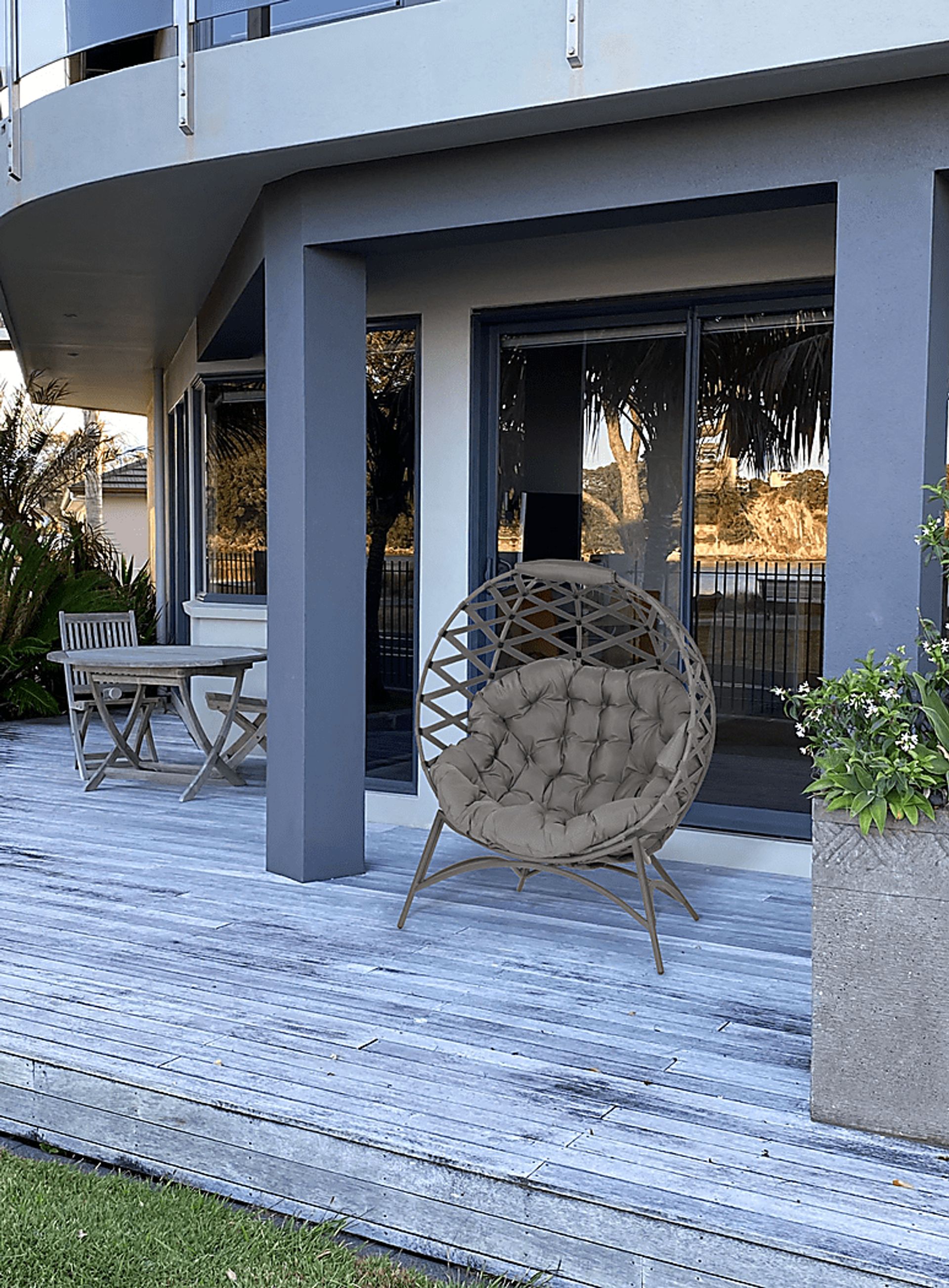Outdoor Wispwind Beige Accent Chair - Image 14