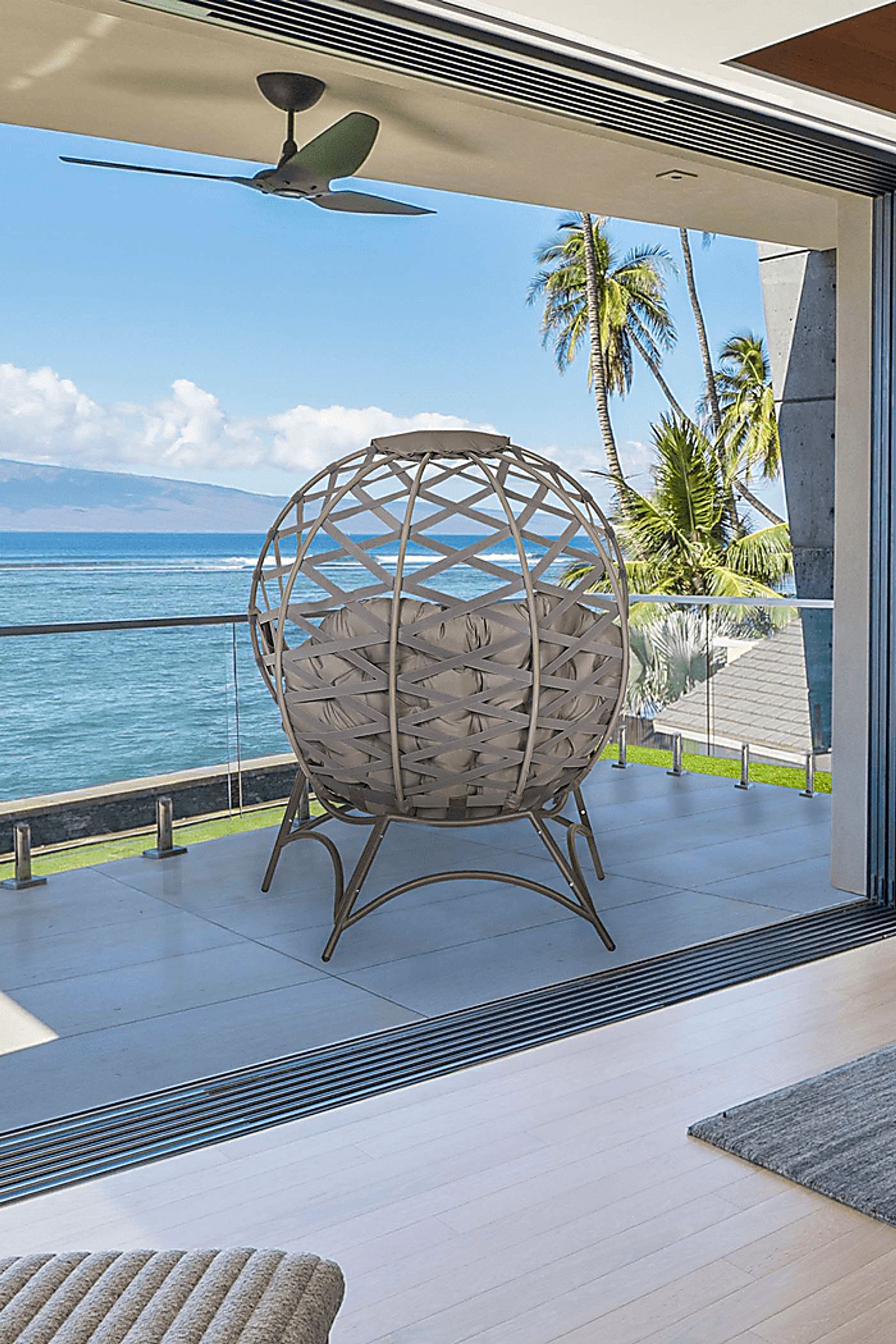 Outdoor Wispwind Beige Accent Chair - Image 9