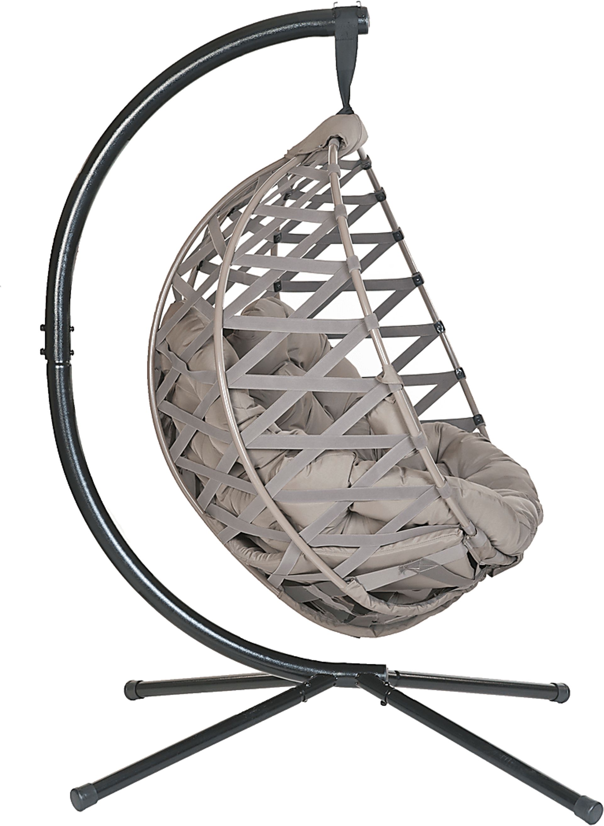 Outdoor Zabolio Beige Loveseat Outdoor Wynnmeadow Beige Hanging Chair - Image 3