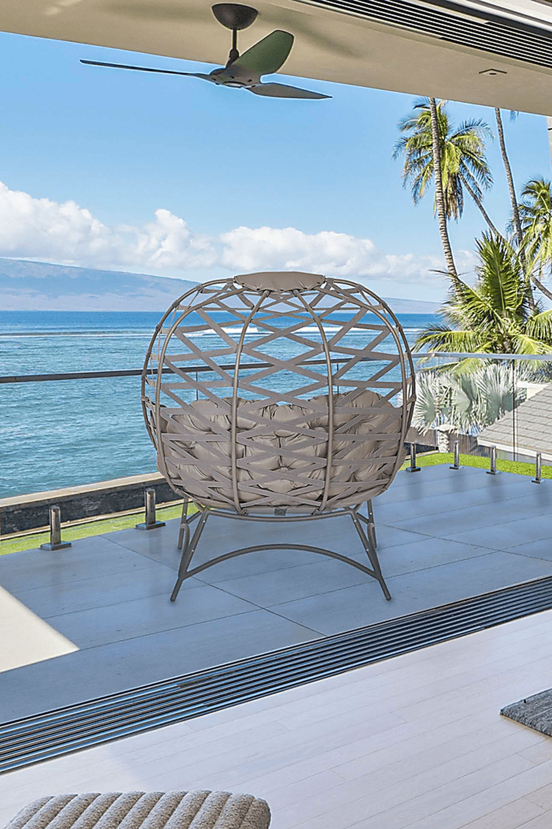 Outdoor Zabolio Beige Loveseat - Image 8