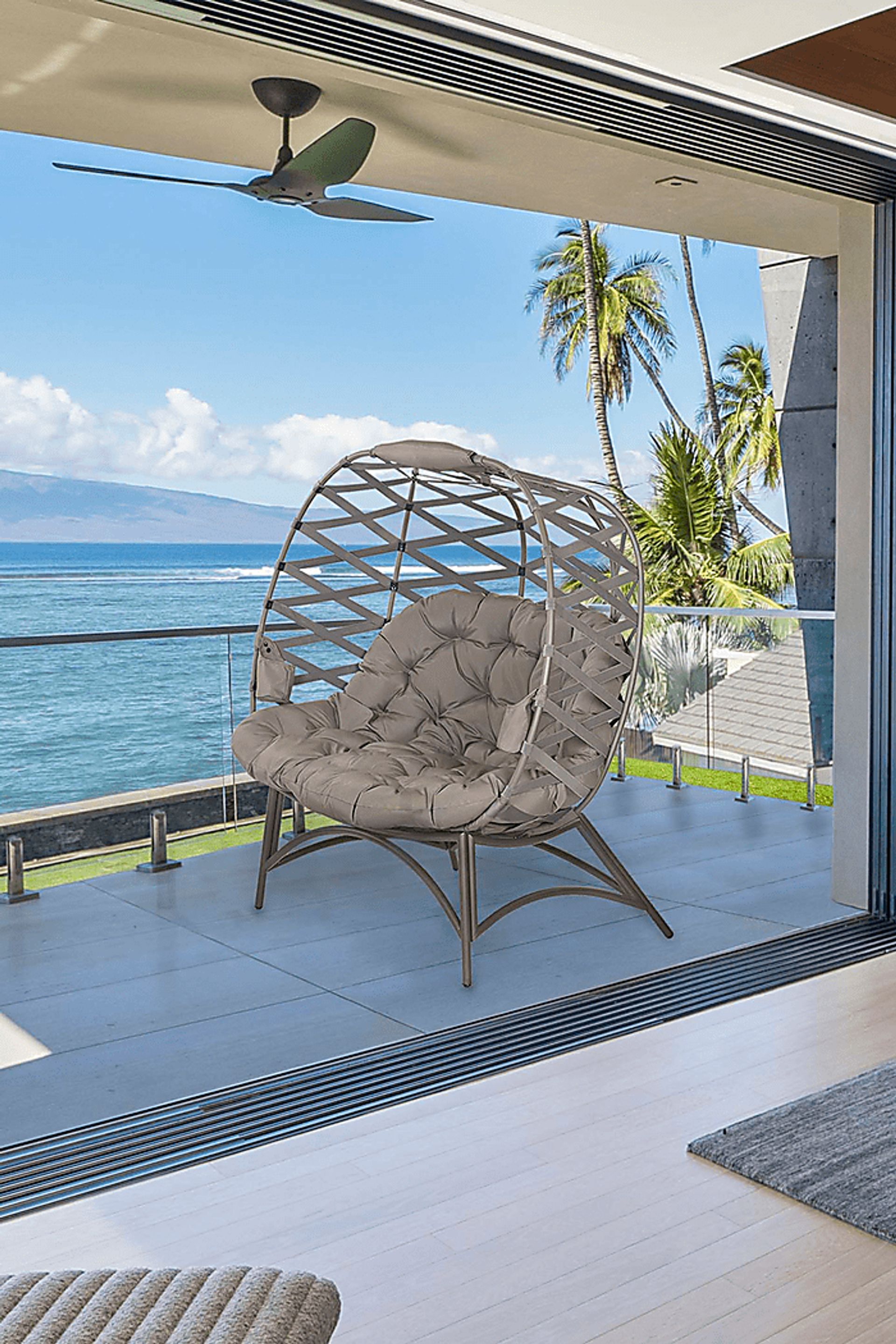 Outdoor Zabolio Beige Loveseat - Image 10