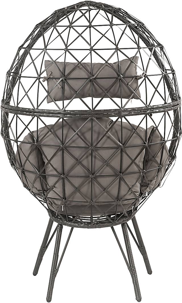 Outdoor Zaelan Black Egg Chair - Thumbnail - Image 5