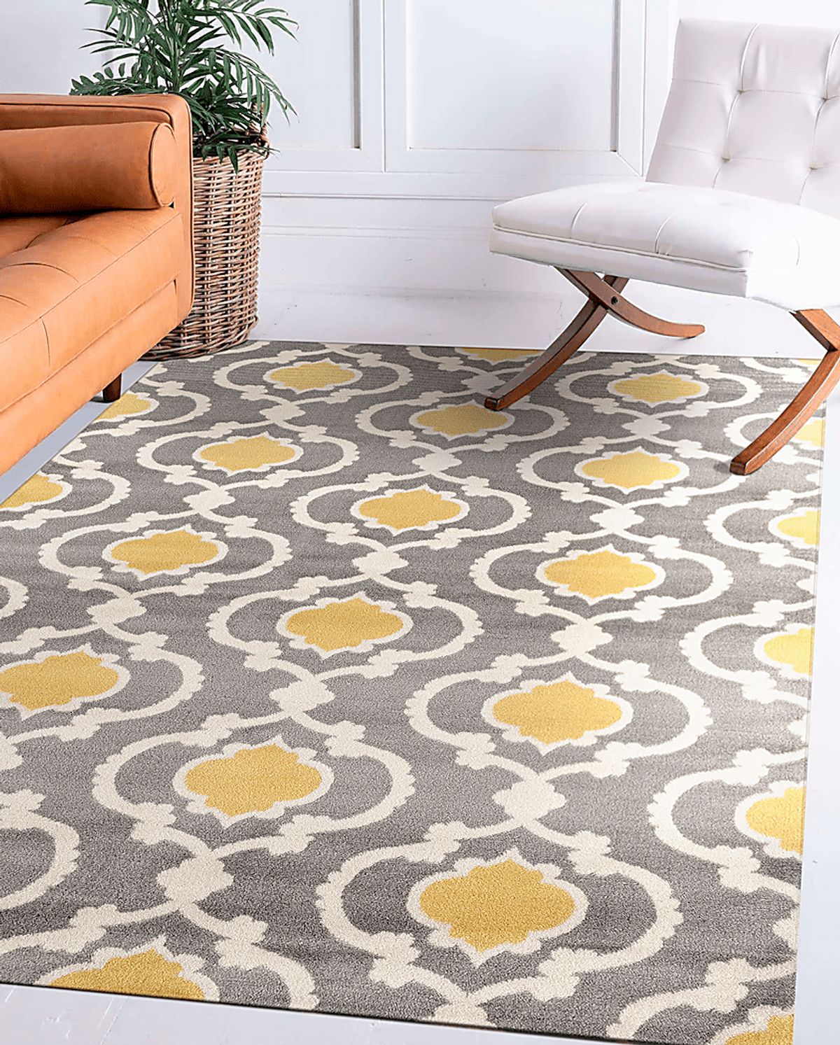 Ovellan Gray,Yellow Rugs | Rooms to Go