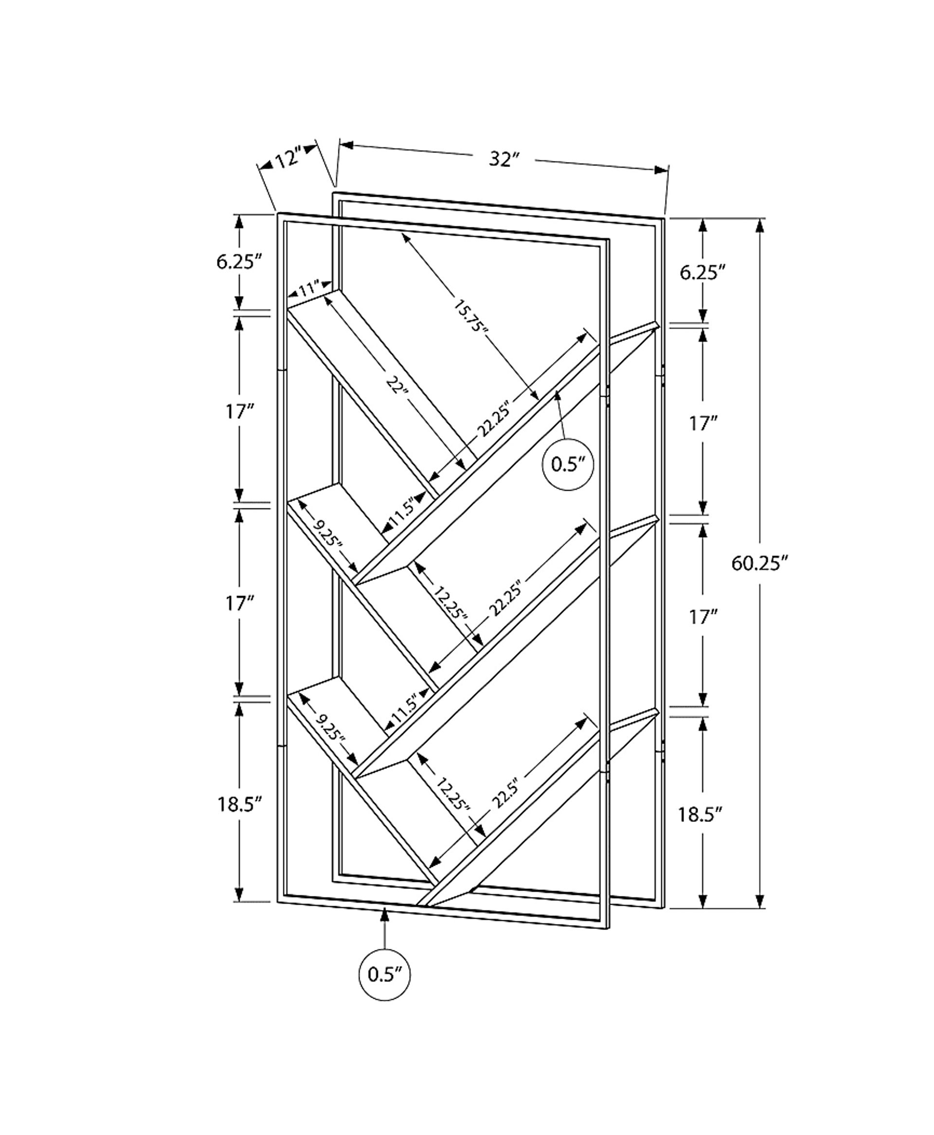 Overlook Terrance Brown Bookcase - Image 4