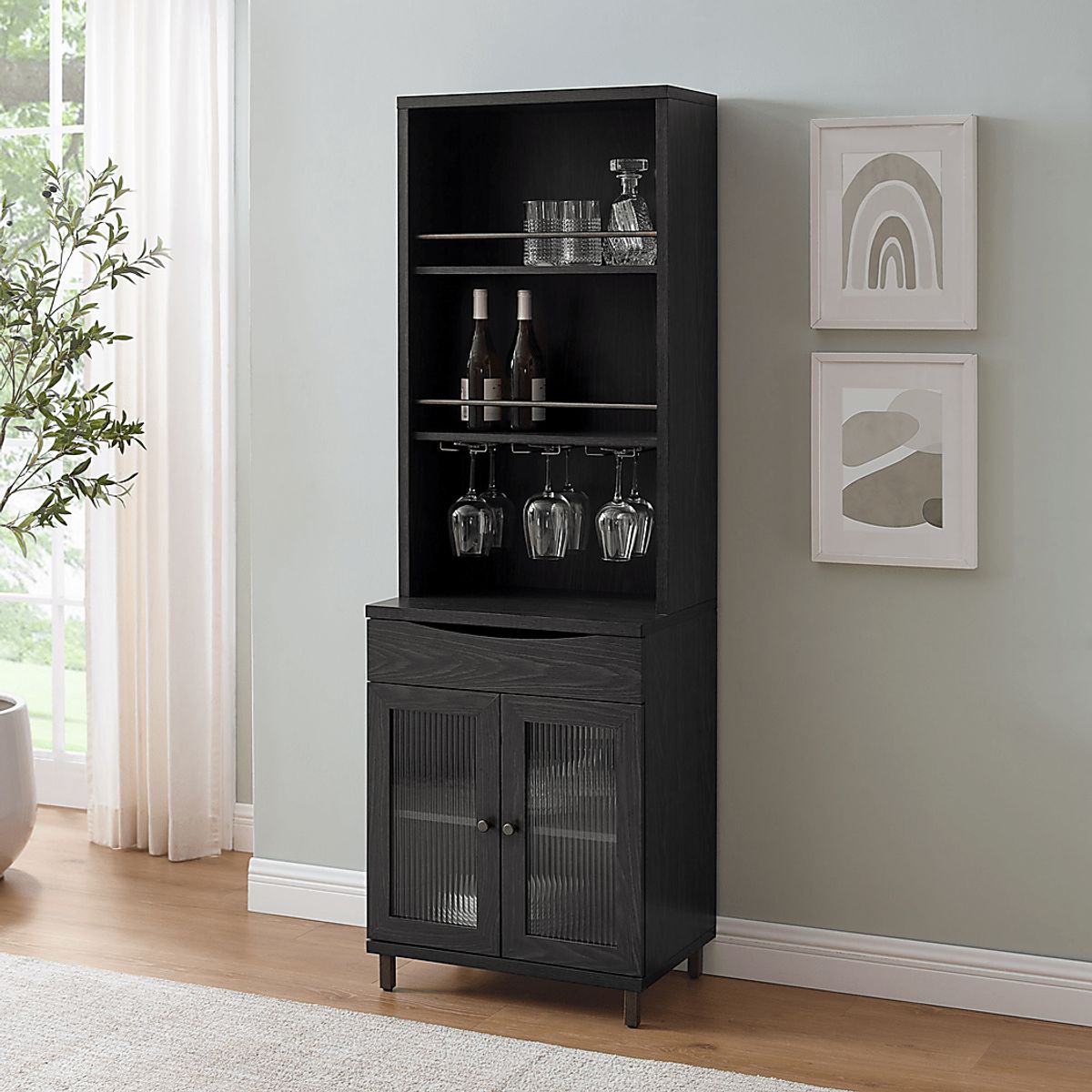 Overmead Gray Bar Cabinet | Rooms to Go