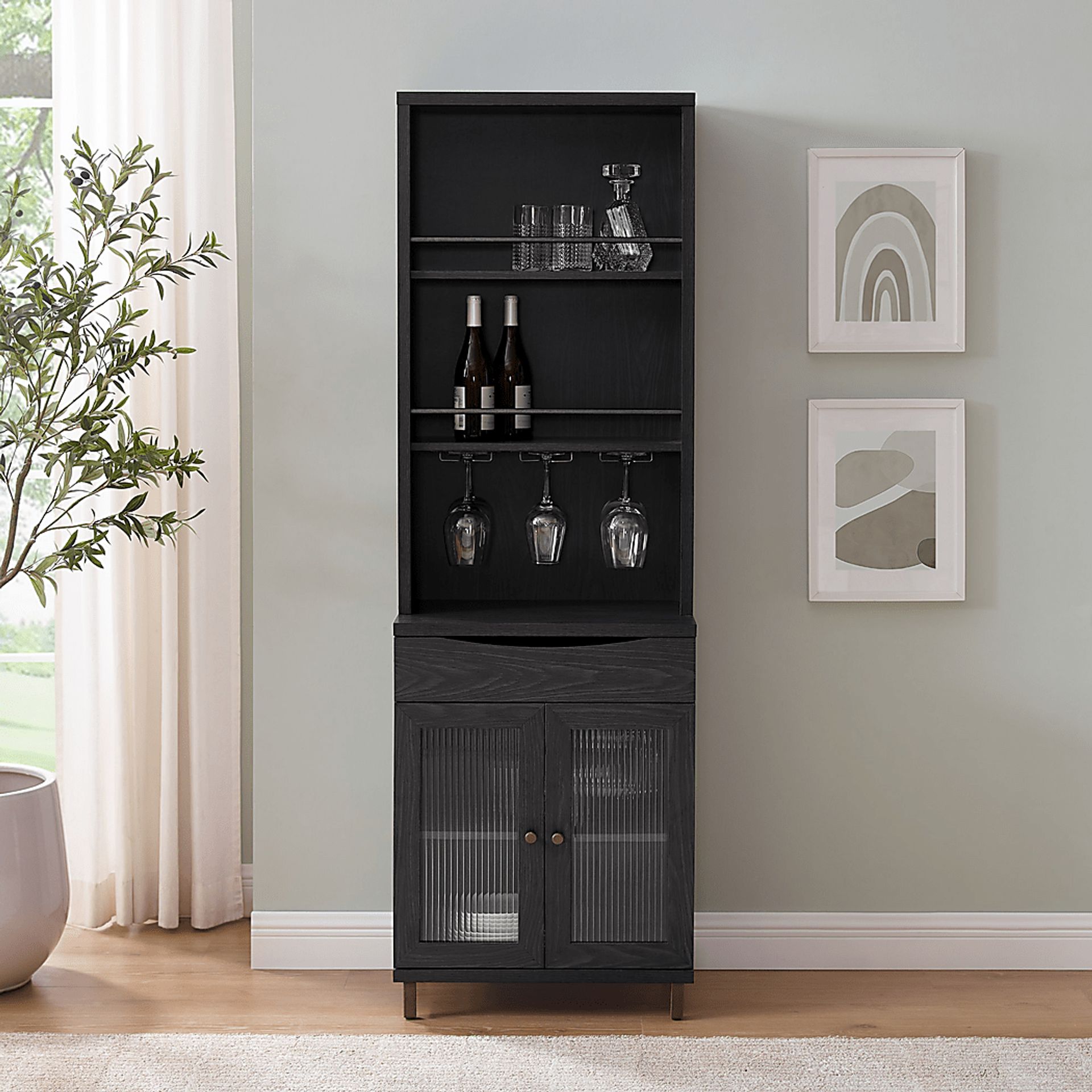 Overmead Gray Bar Cabinet - Image 3