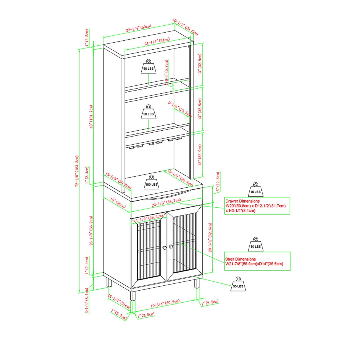 Overmead Gray Bar Cabinet
