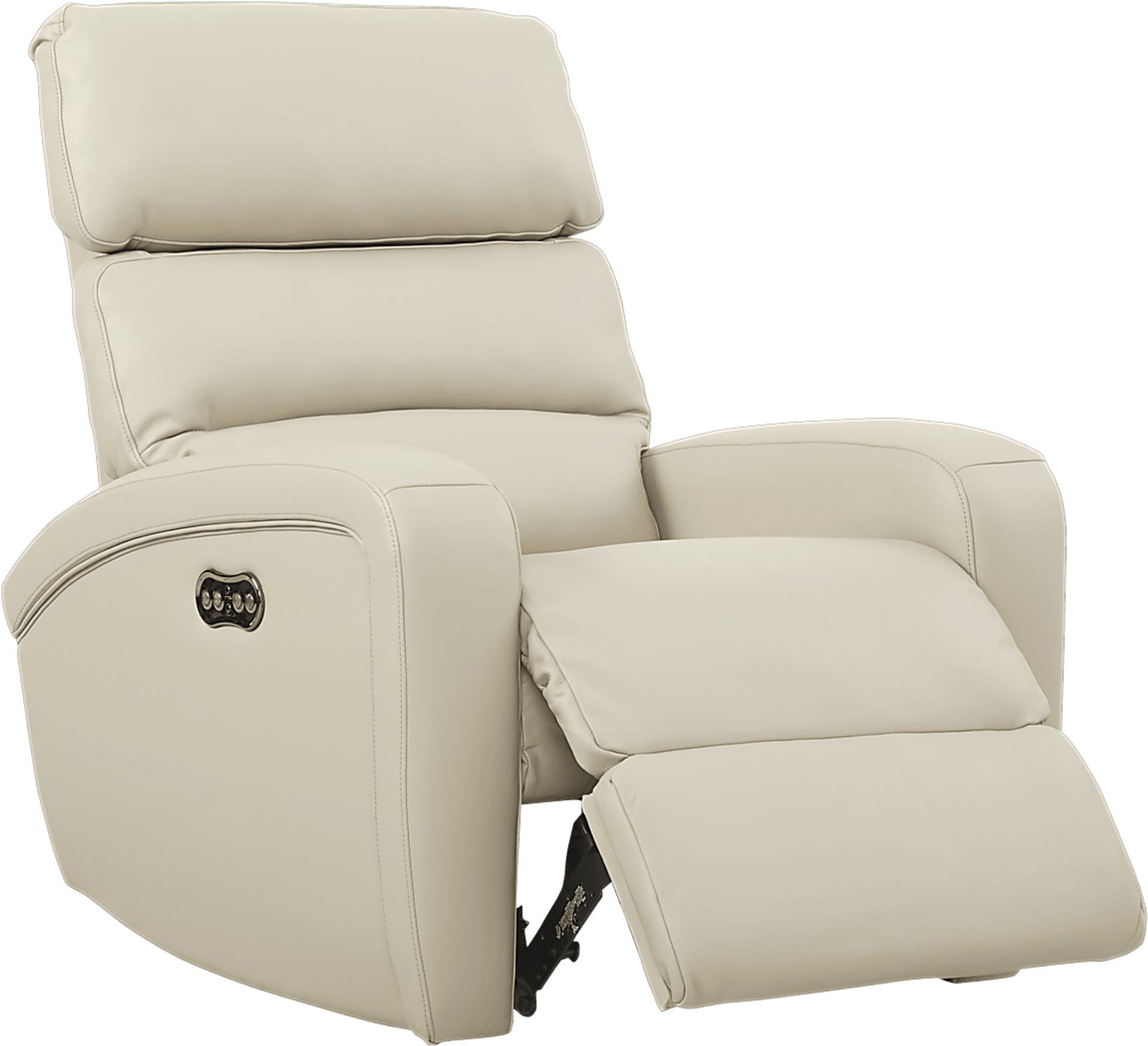 Overtown Beige Leather Power Recliner Rooms to Go