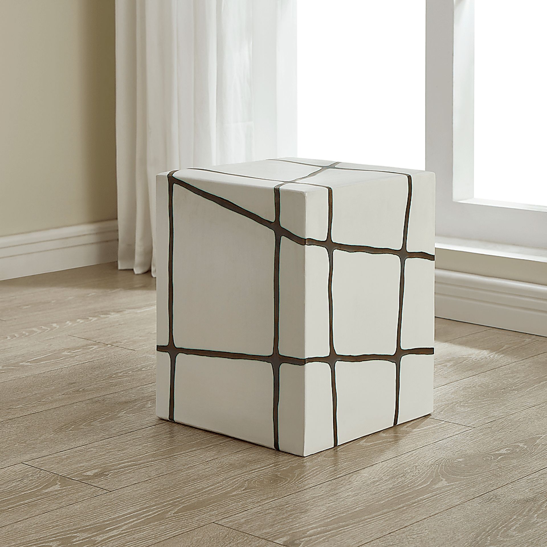 Ovina White Outdoor Stool - Image 2