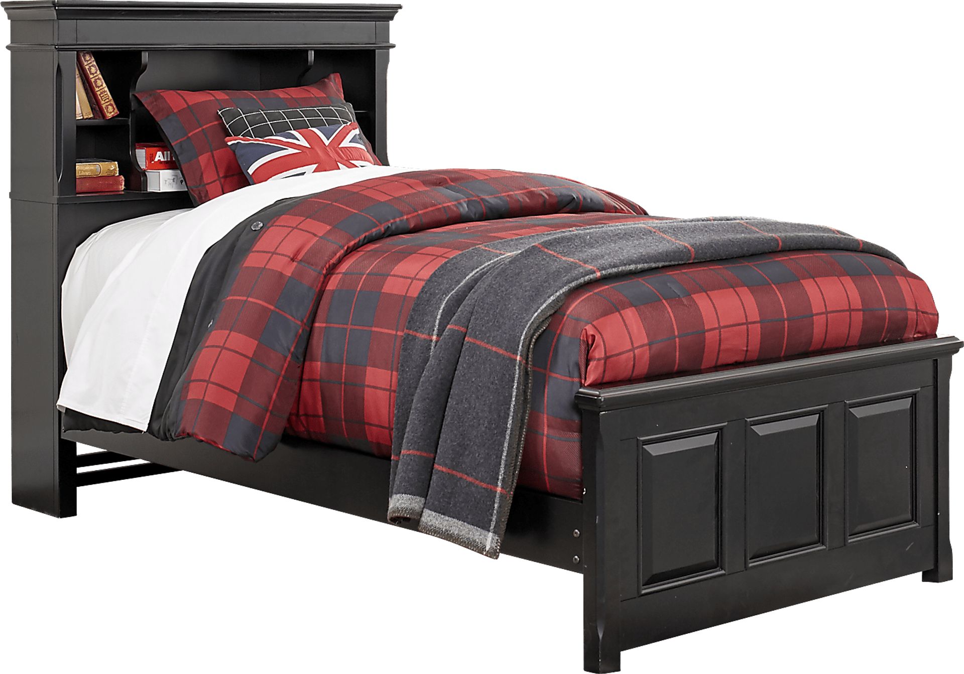 Kids Owens Valley Black 5 Pc Twin Bookcase Bedroom - Image 2