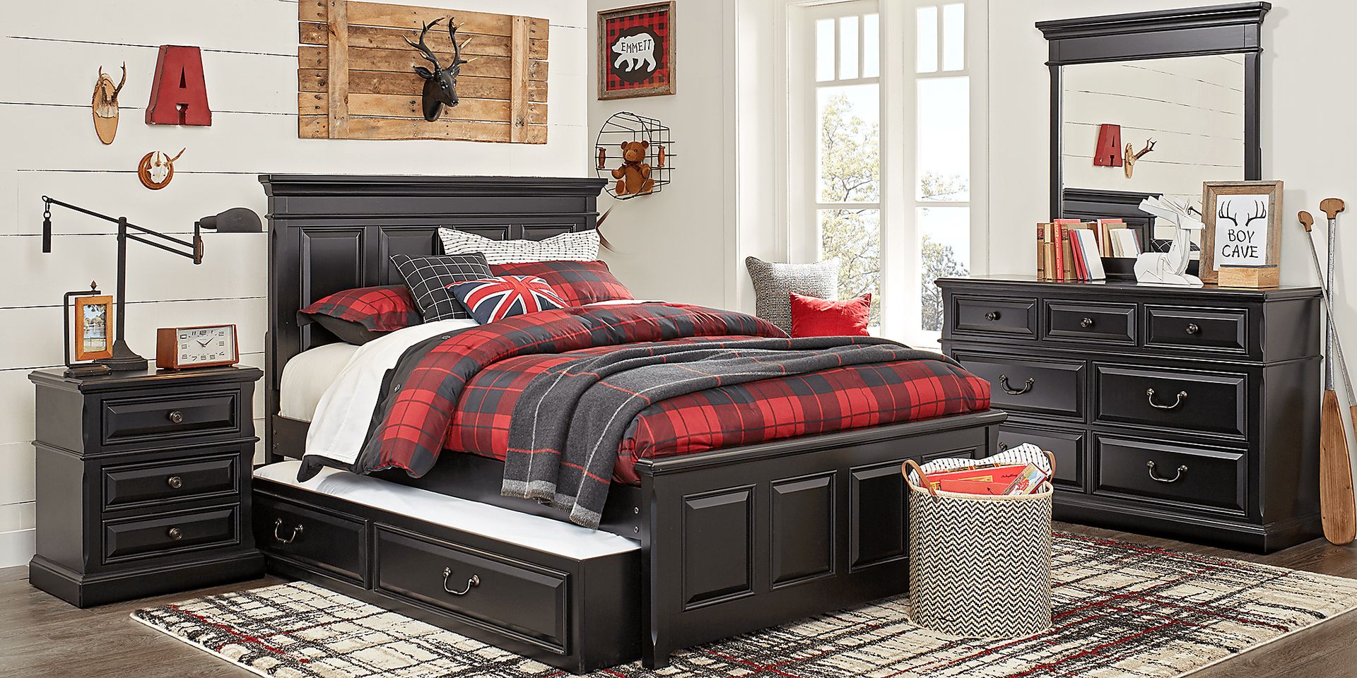 Kids Owens Valley Black 5 Pc Full Panel Bedroom - Image 1