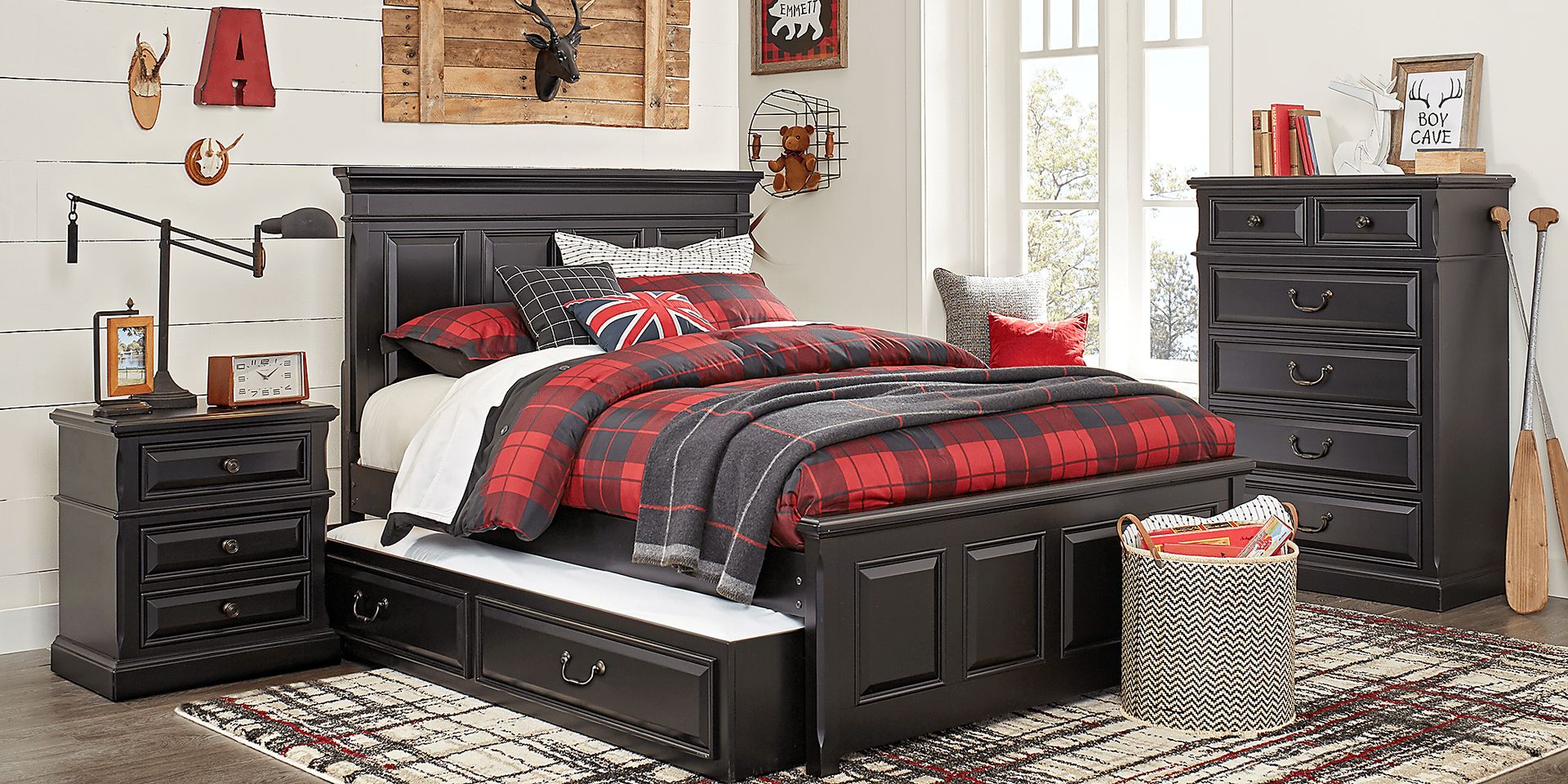 Kids Owens Valley Black 5 Pc Twin Panel Bedroom - Image 1