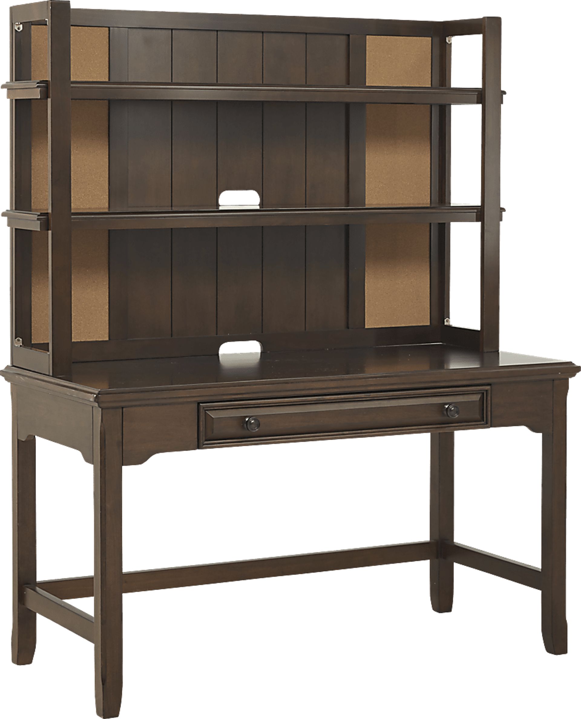 Kids Owens Valley Brown Cherry Desk & Hutch - Image 1