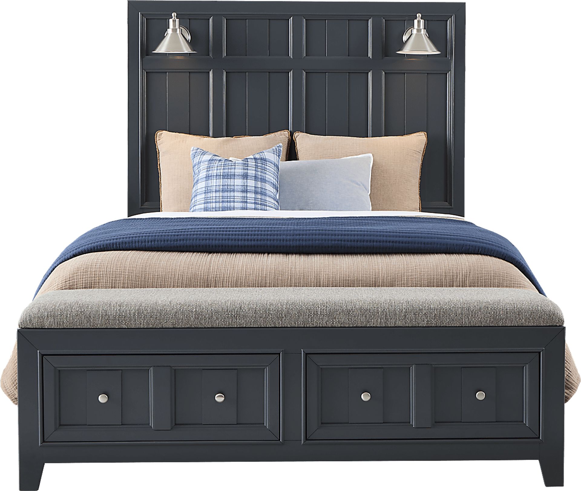 Owings Mill Graphite 7 Pc King Storage Bedroom - Image 3