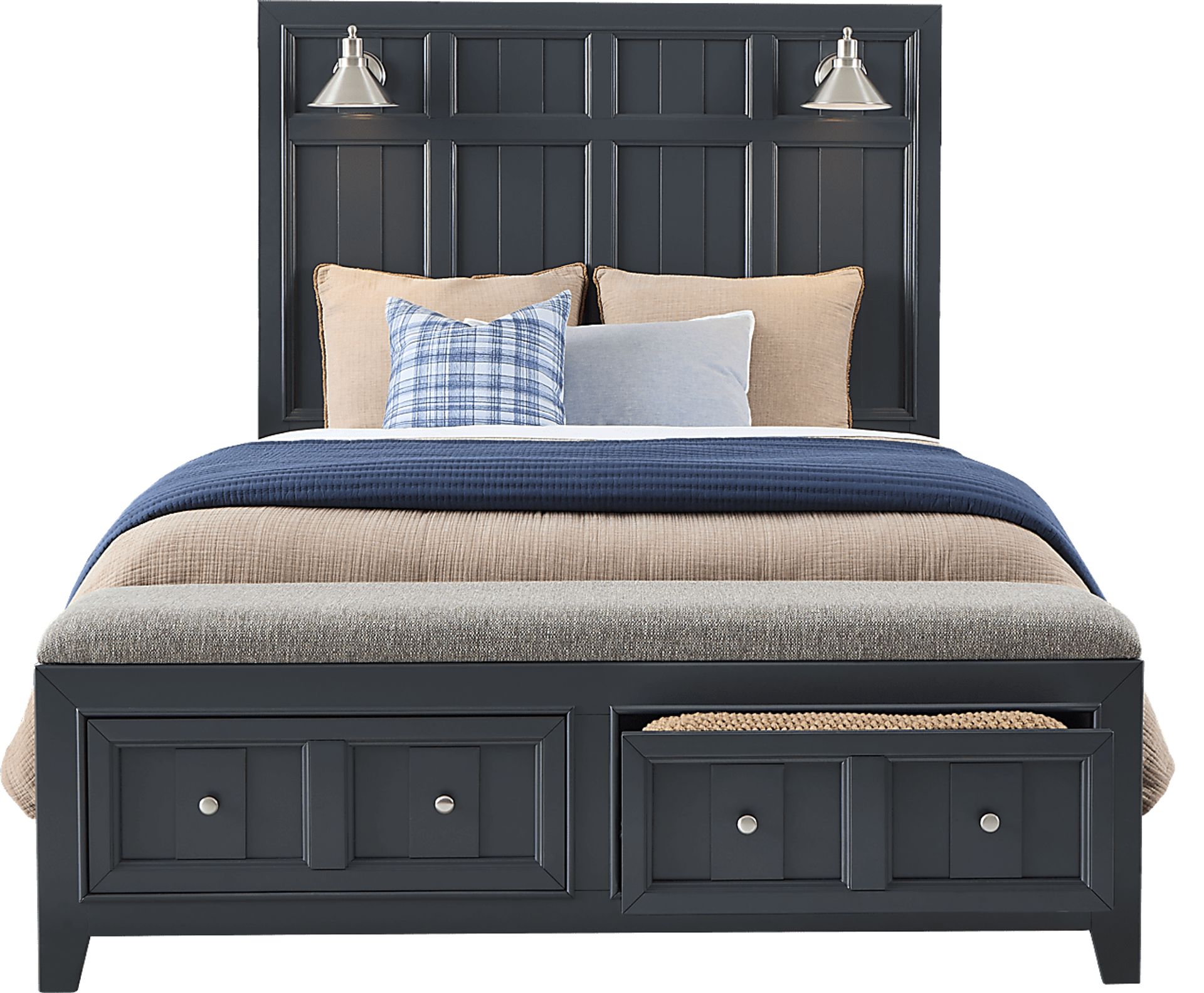 Owings Mill Graphite 7 Pc Queen Storage Bedroom - Image 4