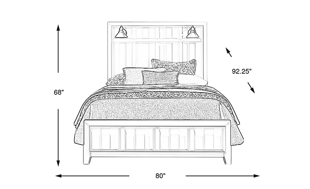 Owings Mill White 3 Pc King Panel Bed