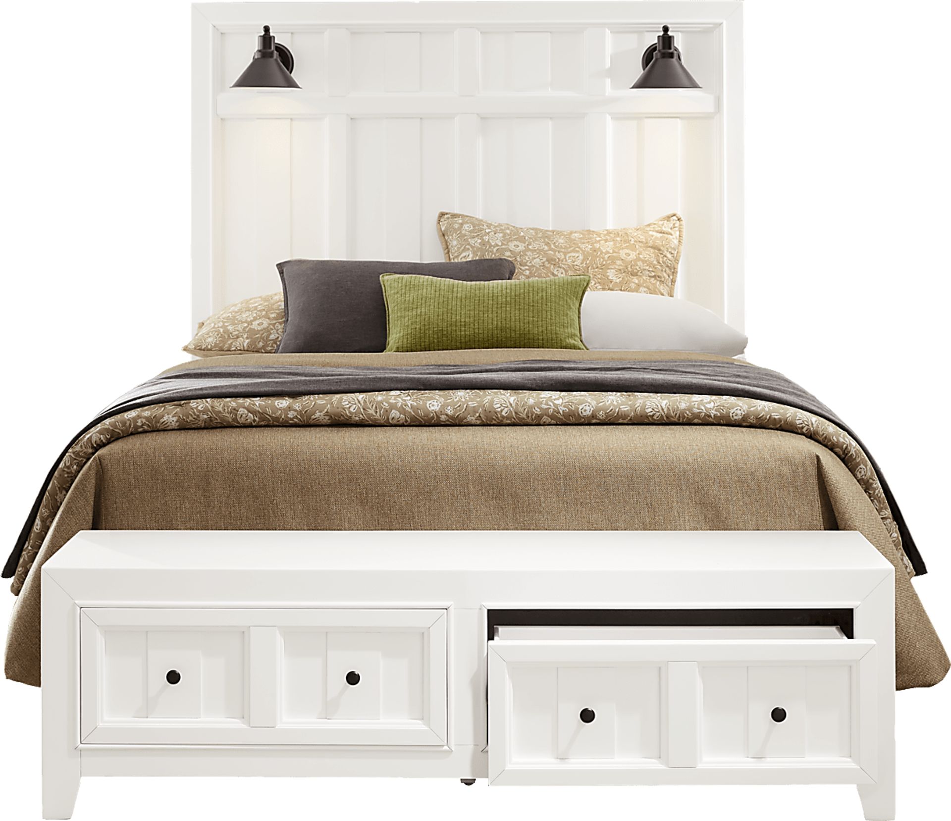 Owings Mill White 3 Pc King Storage Bed - Image 3
